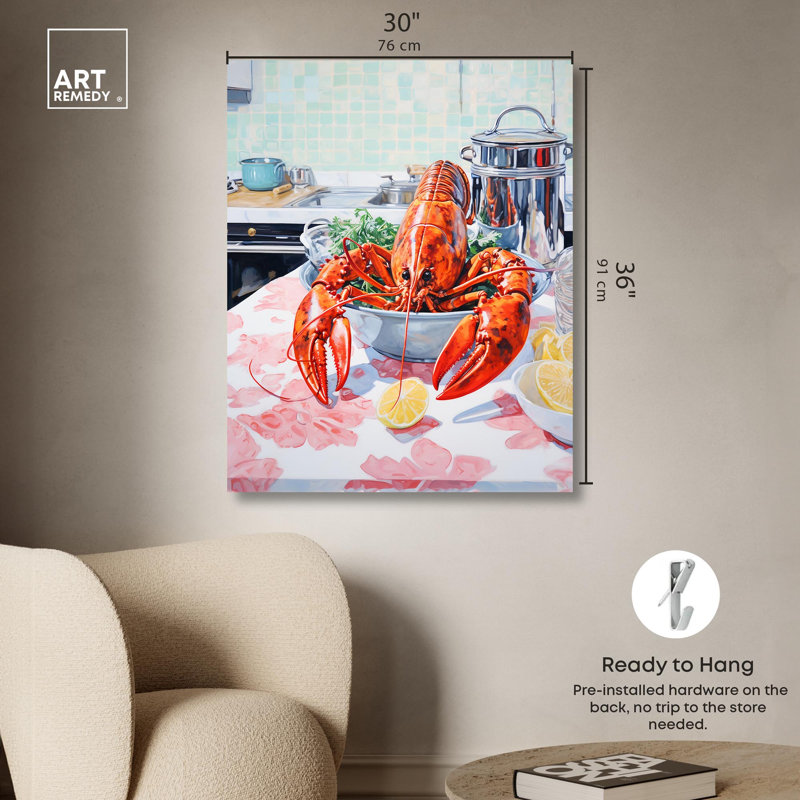 «Fine Lobster Canvas Summer» par Art Remedy, Toile tendue, 36" H x 30" W