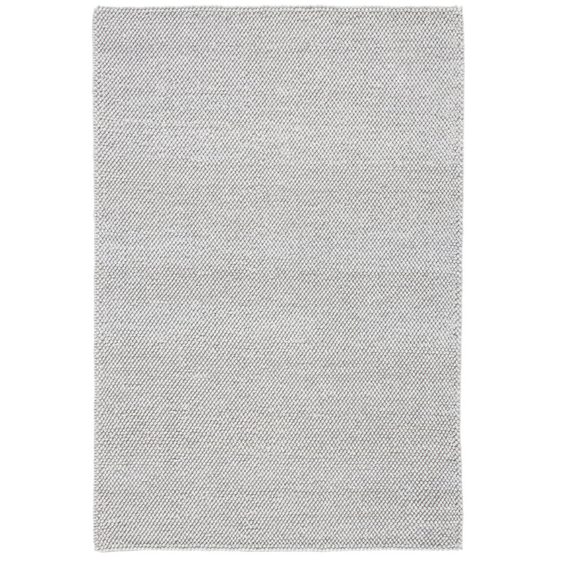 Almus Handmade Tufted Wool Silver Area Rug, Rectangle 5' x 8'