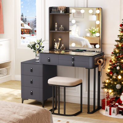 Makeup Vanity with 3 Lighting Colors by Latitude Run