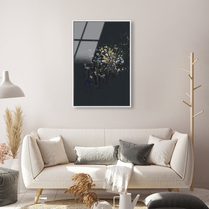 Midnight Flowers Print by Oliver Gal, 21"H x 31"W, White Floater Frame