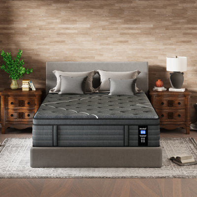 Full Size Mattress Firm 14 Inch – Extra Firm Support With Foam Encased Edge, Motion Isolation, Pressure Relief, Hybrid Pocket Spring Bed For Back & Stomach Sleepers (Full)