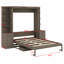 Lit escamotable multifonctionnel avec bureau, tablettes de rangement et armoires-1970840007