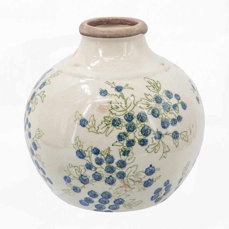 Ceramic Vase with Berry Motif