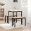 Solid Wood Top Metal Base Dining Table-575171713-575171712-575171715