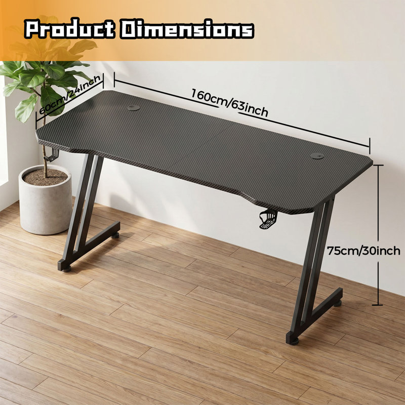 MDF Steel Computer Desk, 75cmH×160cmW×60cmD