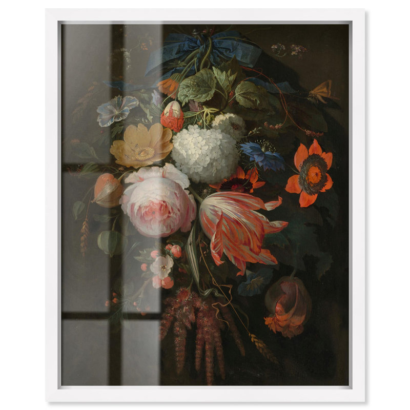 «Baroque Blooms Shadowbox Print» par Art Remedy, H 46 po x l 37 po, Blanc