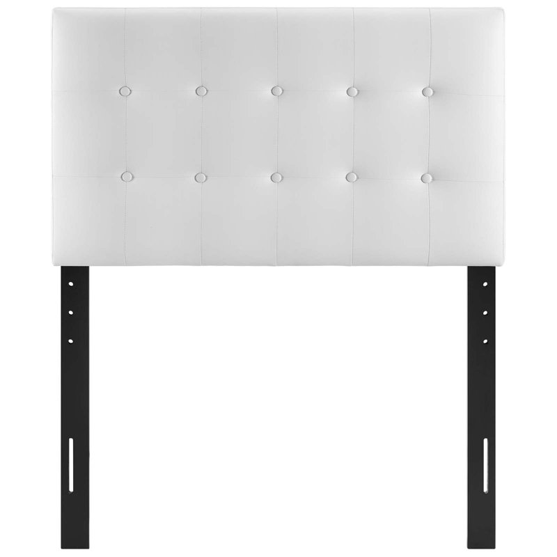 Modway Emily Upholstered Vinyl Headboard, White, Twin