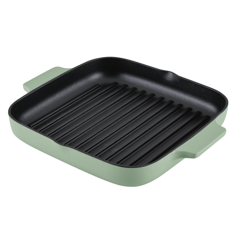 KitchenAid Enameled Cast Iron Square Grill and Roasting Pan, Pistachio