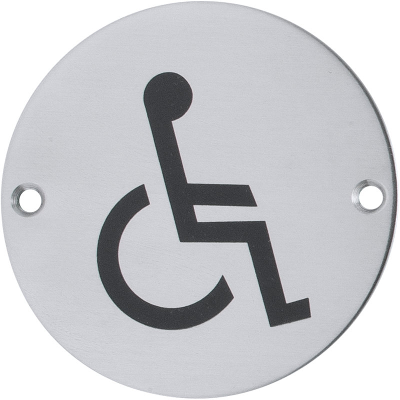 Amauris Disabled Sign, Satin Silver