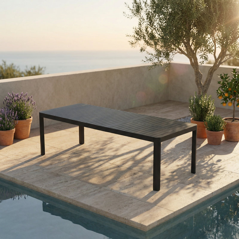 10 - Person Patio Dining Set With 106.3" Extendable Rectangular Table, 10