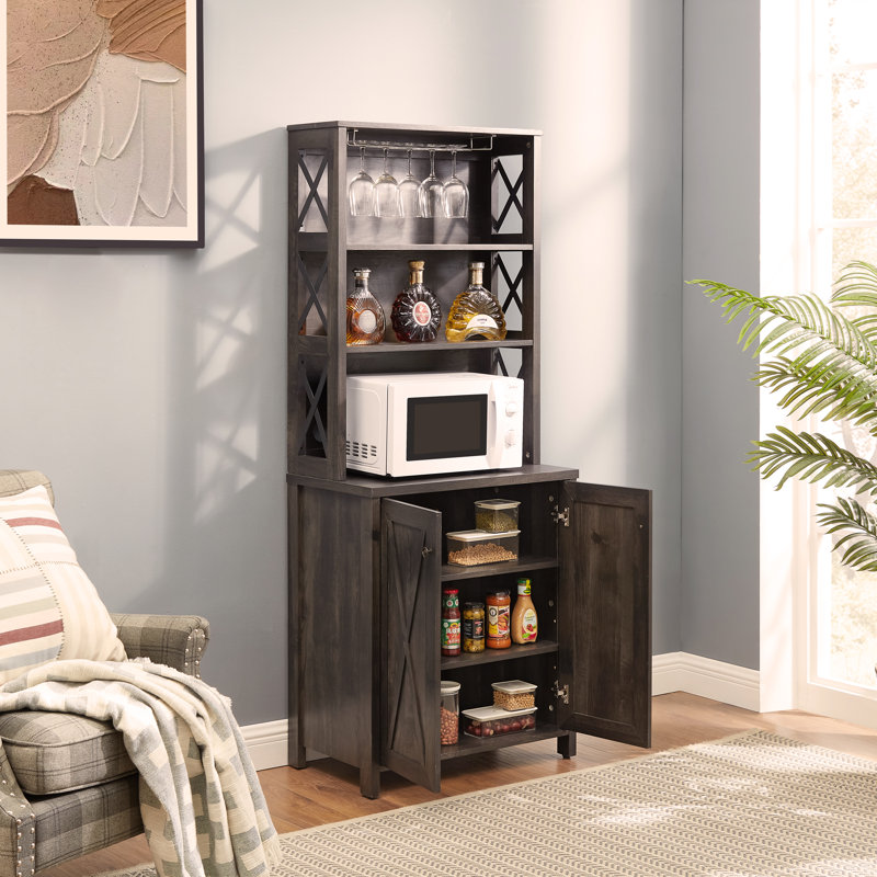 Armoire de cuisine avec support à micro-ondes Coffee Bar
