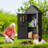 Outdoor Resin Storage Cabinet with Hooks and Lock Ring-113062695