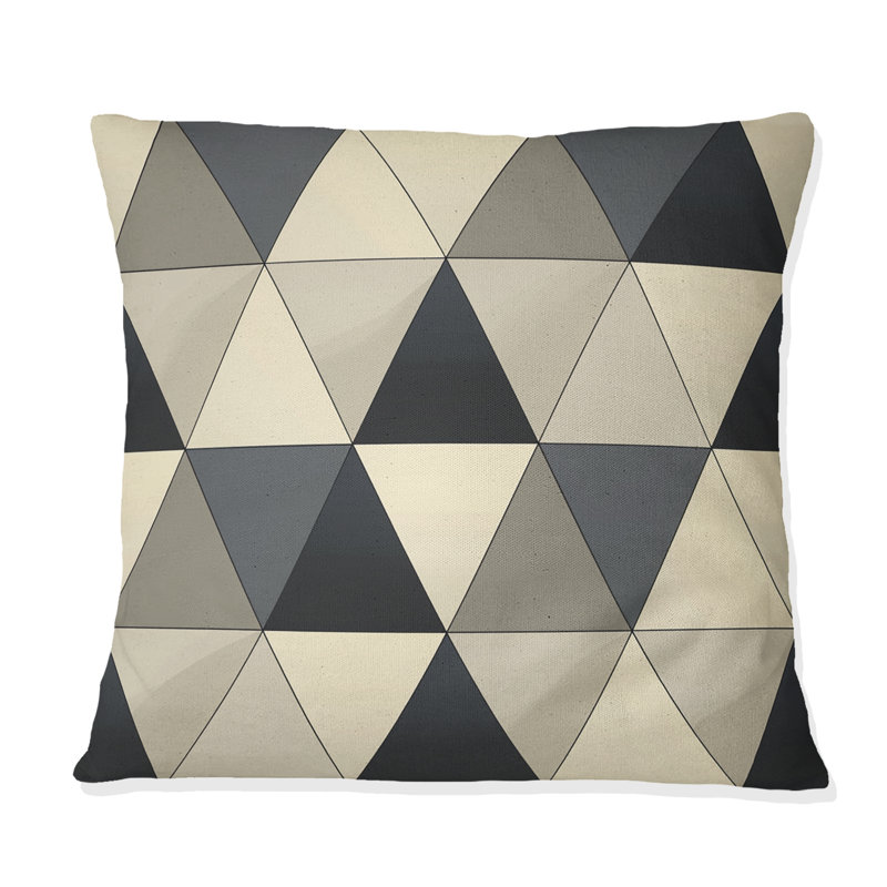 Coussin Black Greytriangle - Mid-Century, H 16 po x l 16 po