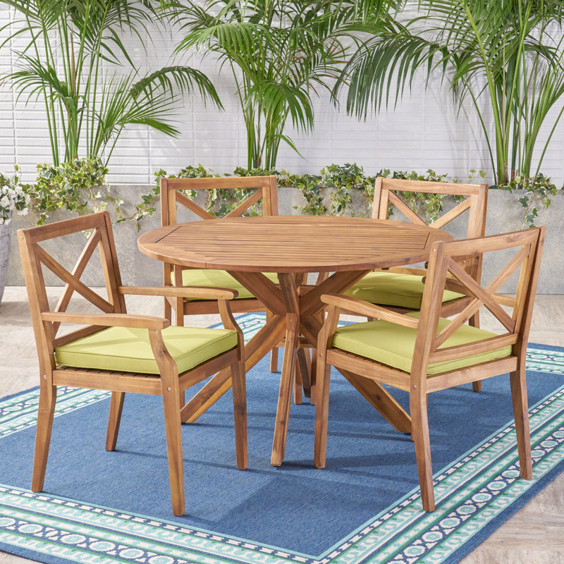 Ensemble repas avec coussins 5 pièces Kashmira, Vert