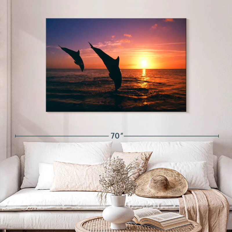 Brampt Dancing Bottlenose Dolphins, 32" H x 48" W