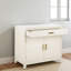 Élégante table de chevet à 2 portes de 32 po de largeur, finition blanche et commode en bois décorative pour la chambre à coucher et le salon