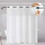 Rideau de douche sans crochet avec doublure Snap-in 74 x 71 po pour douche de salle de bain