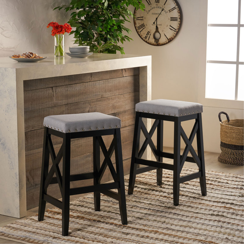 SADDLE BARSTOOL, Light Gray