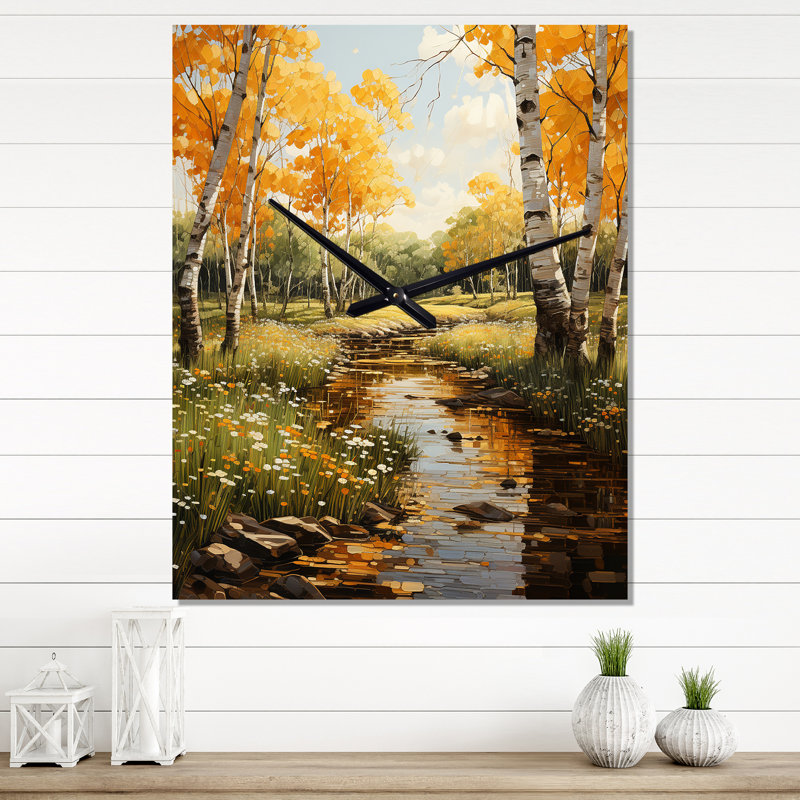 Horloge murale moderne Birch Woods, Petit