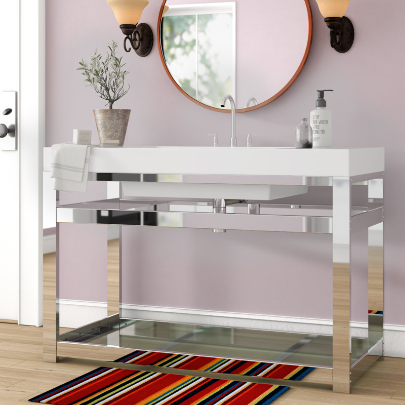 Base de meuble-lavabo simple 49 po Kingston Commercial, Chrome poli