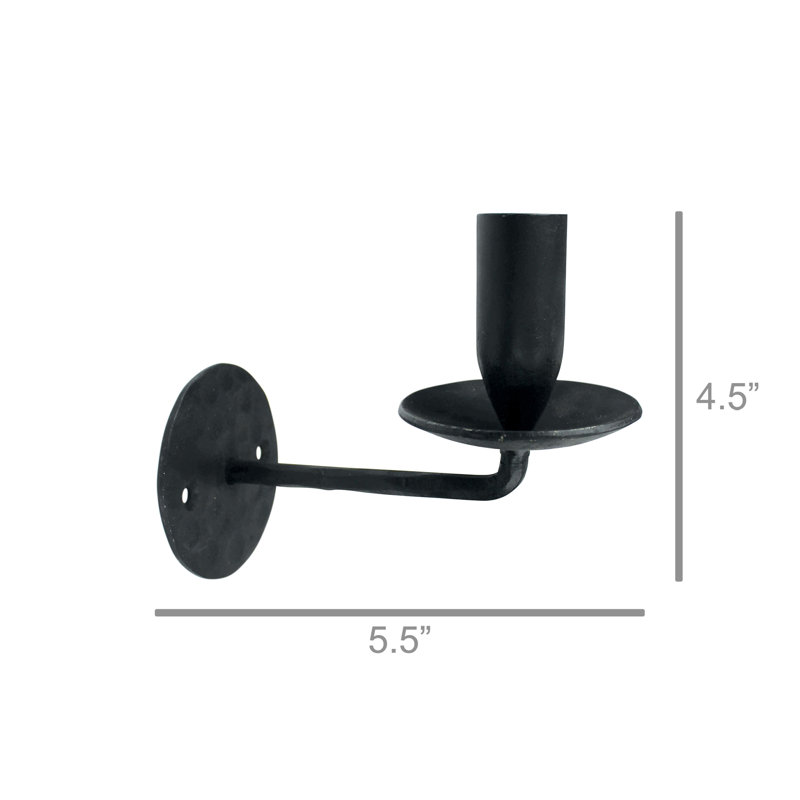 Applique murale en fer 4,5 po, Noir