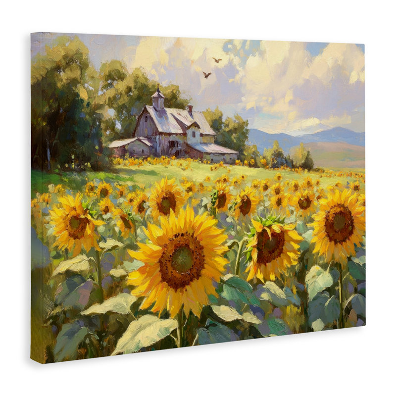 Toile de champ de tournesols, par Petal Prints Design, H 24 po x l 30 po
