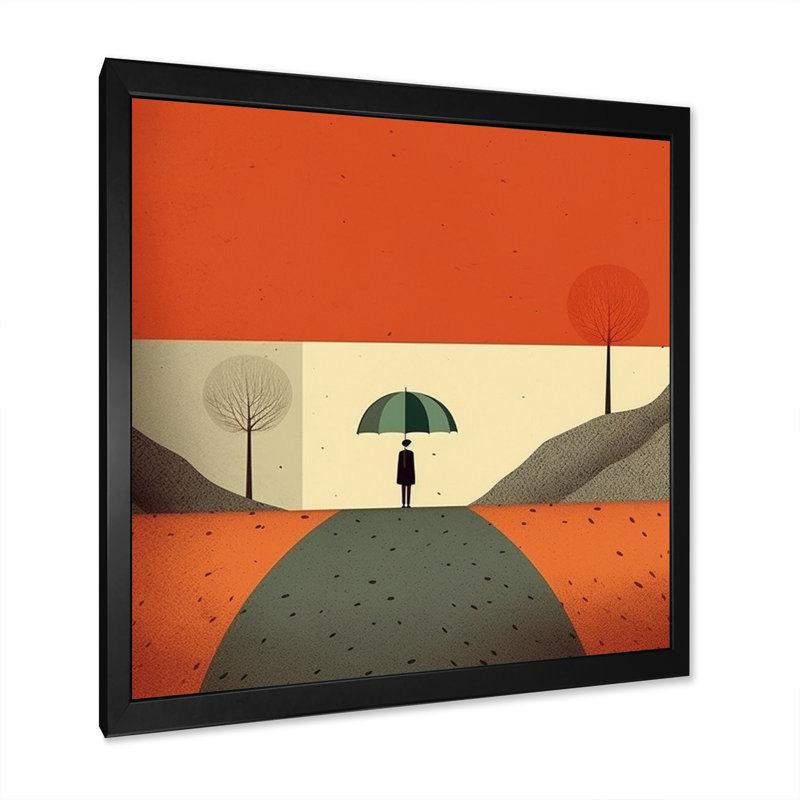 Minimalisme solidaire paysage IV - reproduction sur toile, H 30 po x l 30 po x P 1 po, Cadre photo noir