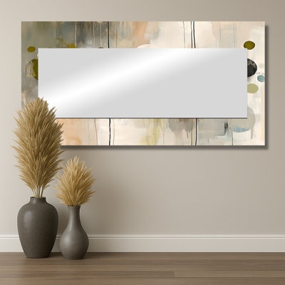Minimalisme gris et beige encre éruptive I - miroir d'art cinétique pour décoration murale - imprimé sur métal