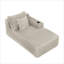 37.5-Inch Right Facing Chaise Longue, Plush Camel Velvet with Cup Holder, Flexible Matching, for Living Room Use