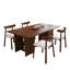 Ensemble de salle à manger 5 pièces moderne rustique de 78 pouces, table de cuisine rectangulaire en panneau de fibres à densité moyenne avec base de rangement et 4 chaises rembourrées en polyuréthane pour la cuisine et la salle à manger-709629715
