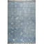 Tapis bleu moderne en laine noué à la main à motif géométrique flottant-124205627