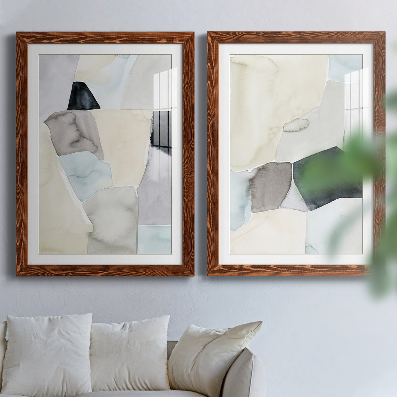 Toile encadrée Tectonic, H 43,5 po x l 31,5 po x P 1 po, Papier avec cadre érable, Blanc