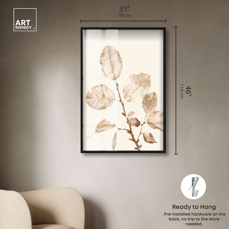 «Rust and Renewal I Shadowbox Print Boho Natural Art» par Art Remedy, H 46 po x l 31 po, Noir