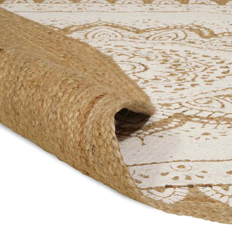 Oval Linen Hand Hooked Area Rug, Oval 152 x 245 cm