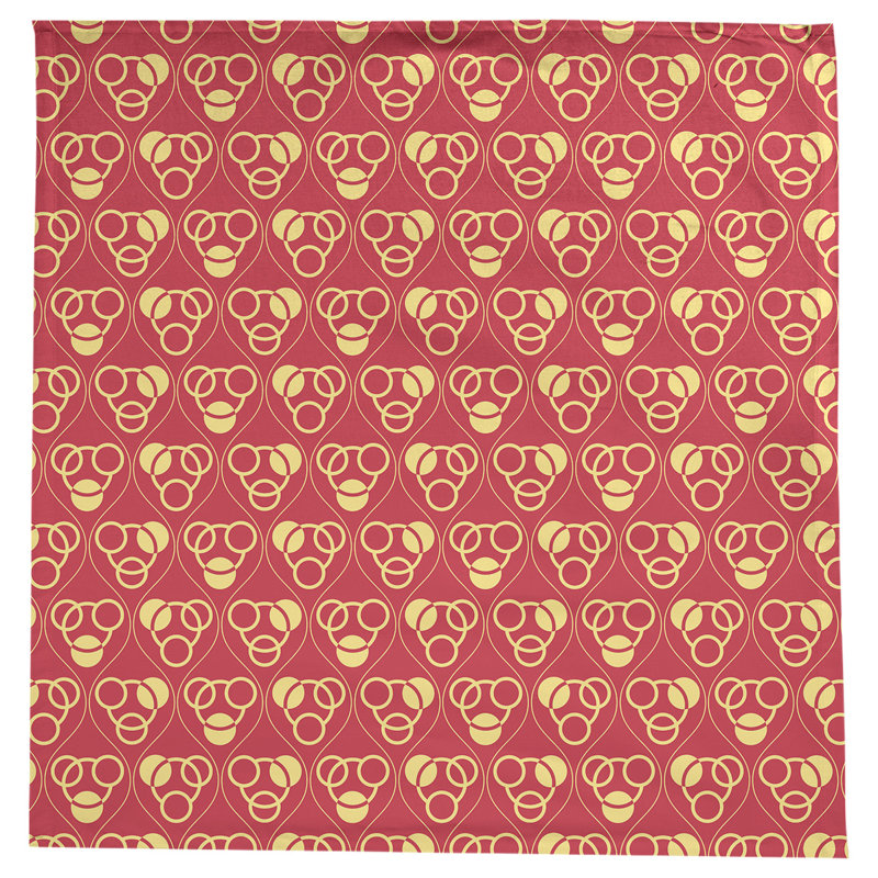 Nappe classiques des cercles et des vagues, Rouge/jaune