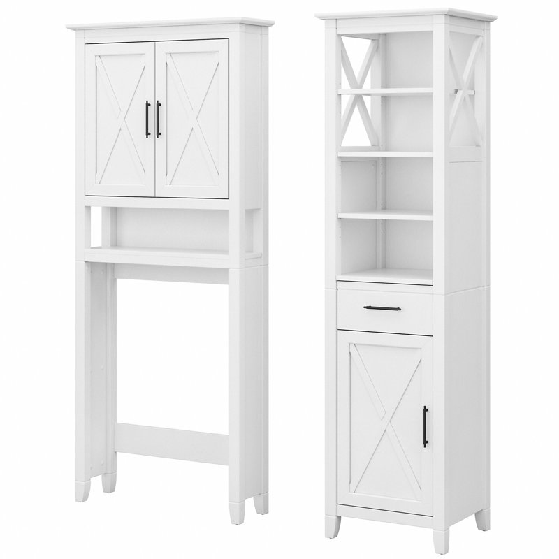 Edion Bathroom Storage Furniture Set, White Ash