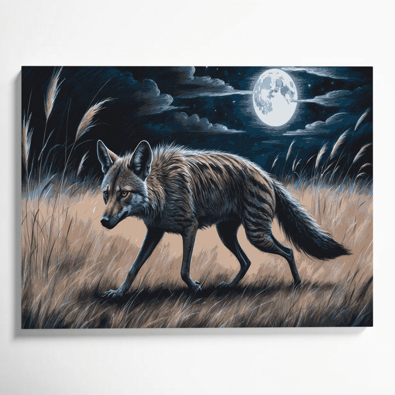 Faune loup gris, art mural sur toile