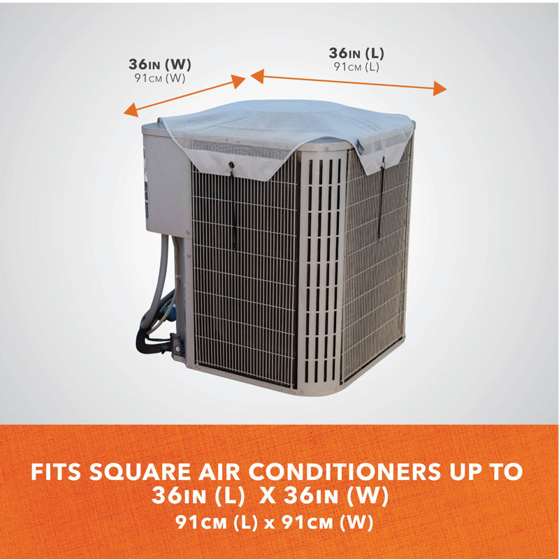 Light Gray Mesh Topper Outdoor Air Conditioner Cover