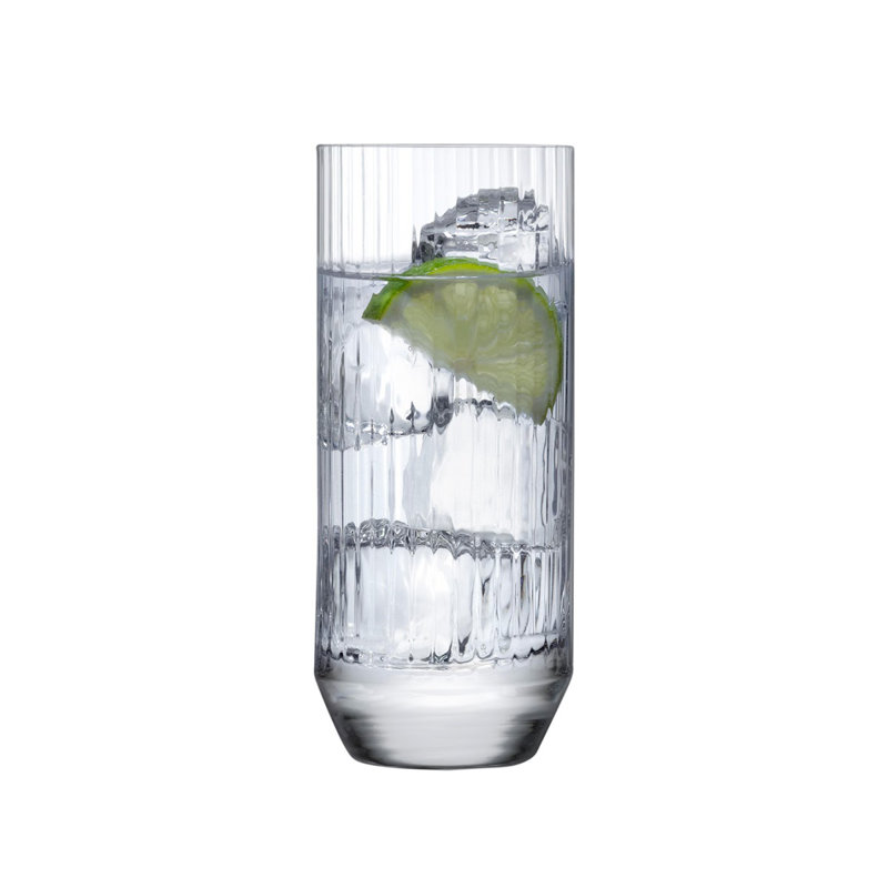Set of 4 Big Top Handmade Crystal Highball Glasses, 10.25 Oz