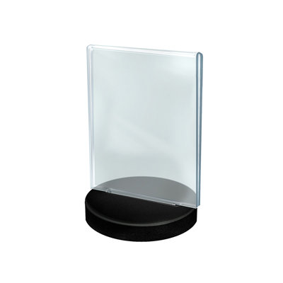 5.5"W x 8.5"H Vertical Frame on a Weighted Black Round Base, 10-Pack