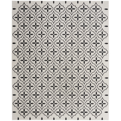 Nourison Essentials Ivory/Black Indoor/Outdoor Area Rug