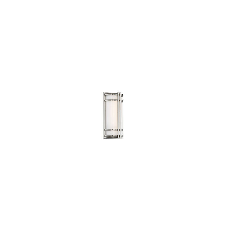 Skyscraper Outdoor Dimmable LED Flush Mount, Stainless Steel, 3000K, 12" H x 6" W x 3.25" D