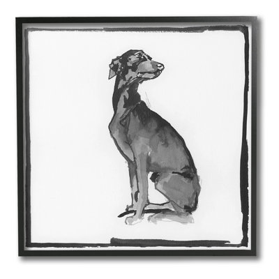 " Minimal Dog With Border " by Cartissi on Canvas