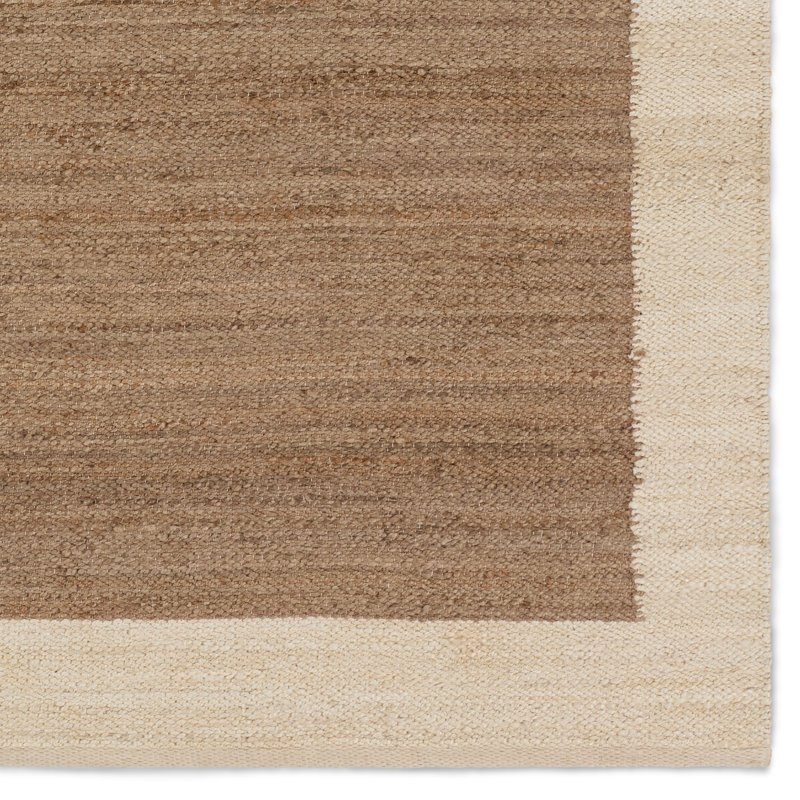 Rectangle Neruda Hand Loomed Jute/Sisal Area Rug in Brown/Beige, Rectangle 5' x 8'