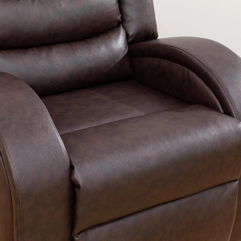 Fauteuil inclinable en similicuir 33 po Hamal, Brun