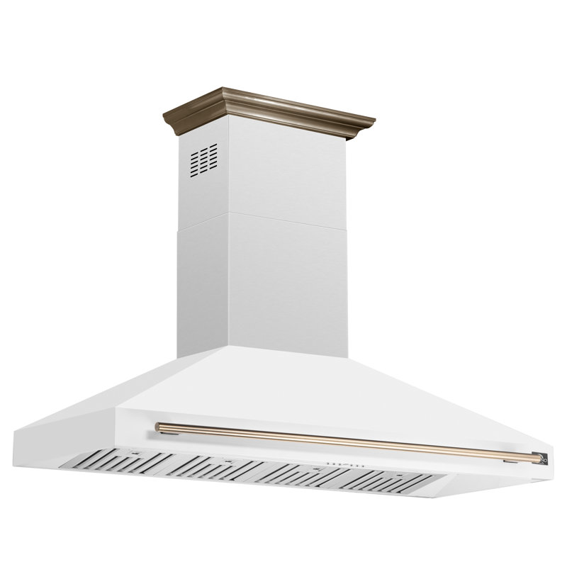 Hotte murale blanche Forno Aria de 60 pouces avec moteur 1200 CFM, ventilateur à 4 vitesses, filtre à charbon, Blanc