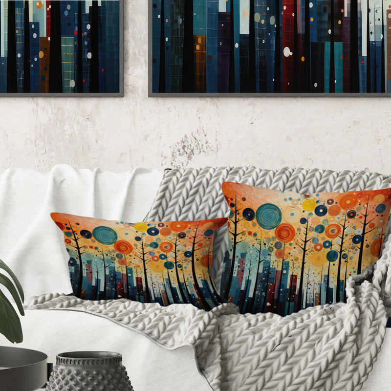 Coussin coloré coloré Mid-Century Bold Breeziness III - Abstract Mid-Century, H 12 po x l 20 po, Rectangulaire