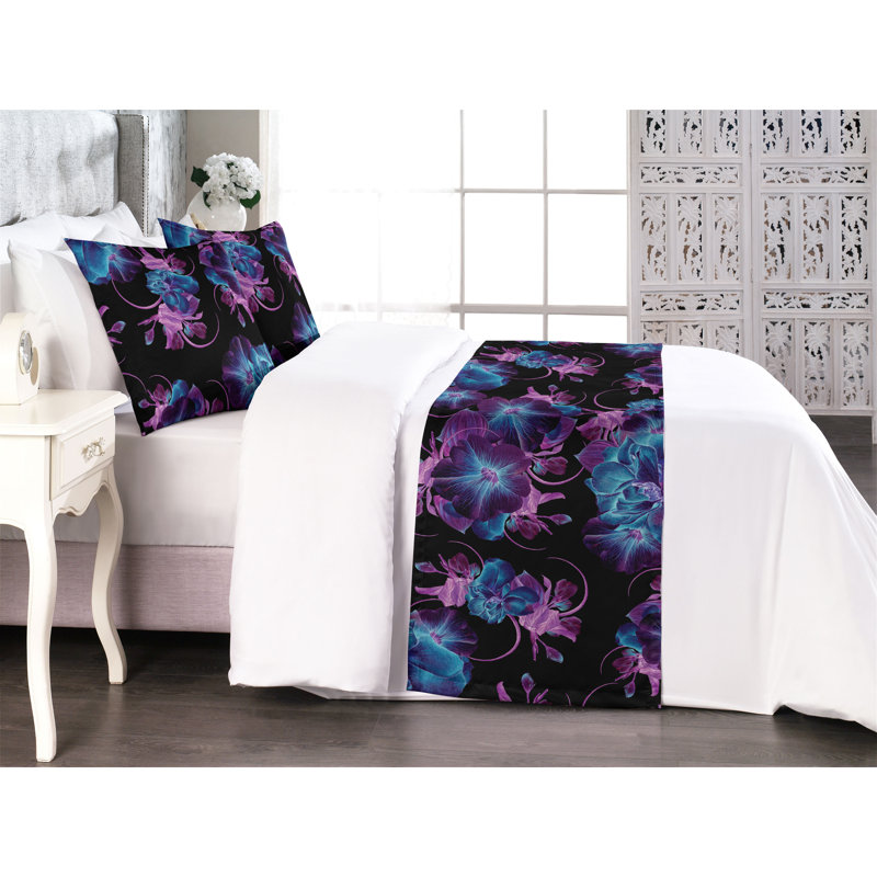 Ensemble de chemin de lit Ambesonne Petunia, Très grand lit