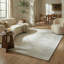 Tapis intérieur beige / crème Boho de 8 pi x 11 pi (7 pi 10 po x 10 pi 10 po) de style branche, tapis moderne, à poils moyens et résistant aux taches-1882217126
