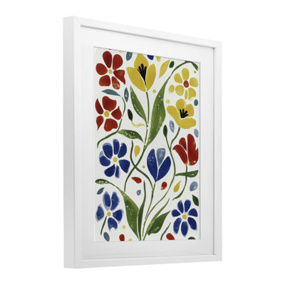 «Scandinavian Garden Flowers», reproduction encadrée sous verre, design par Annabelle Hall